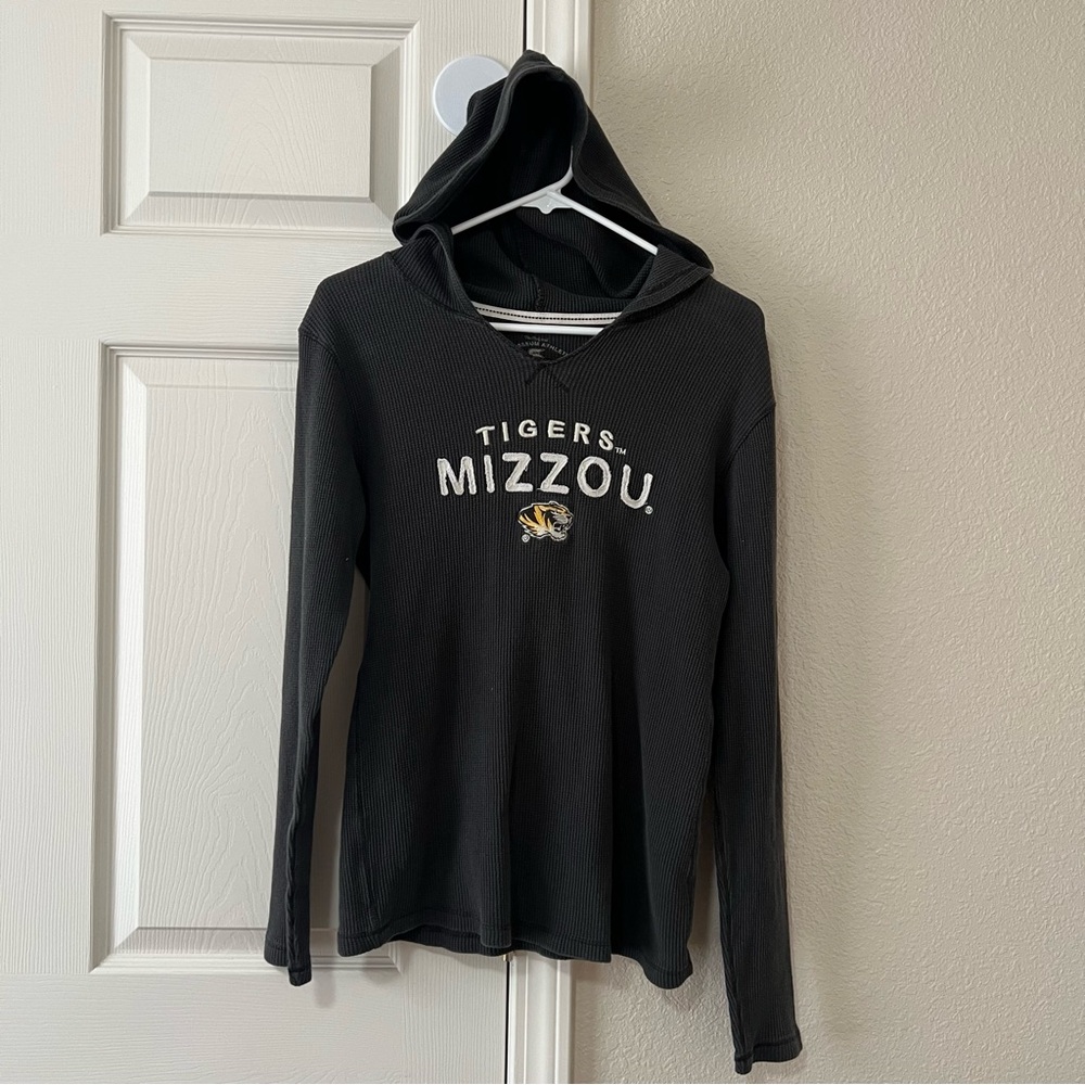 Mizzou Tigers Waffle Knit Thermal Hoodie Colosseum Athletics Size Large